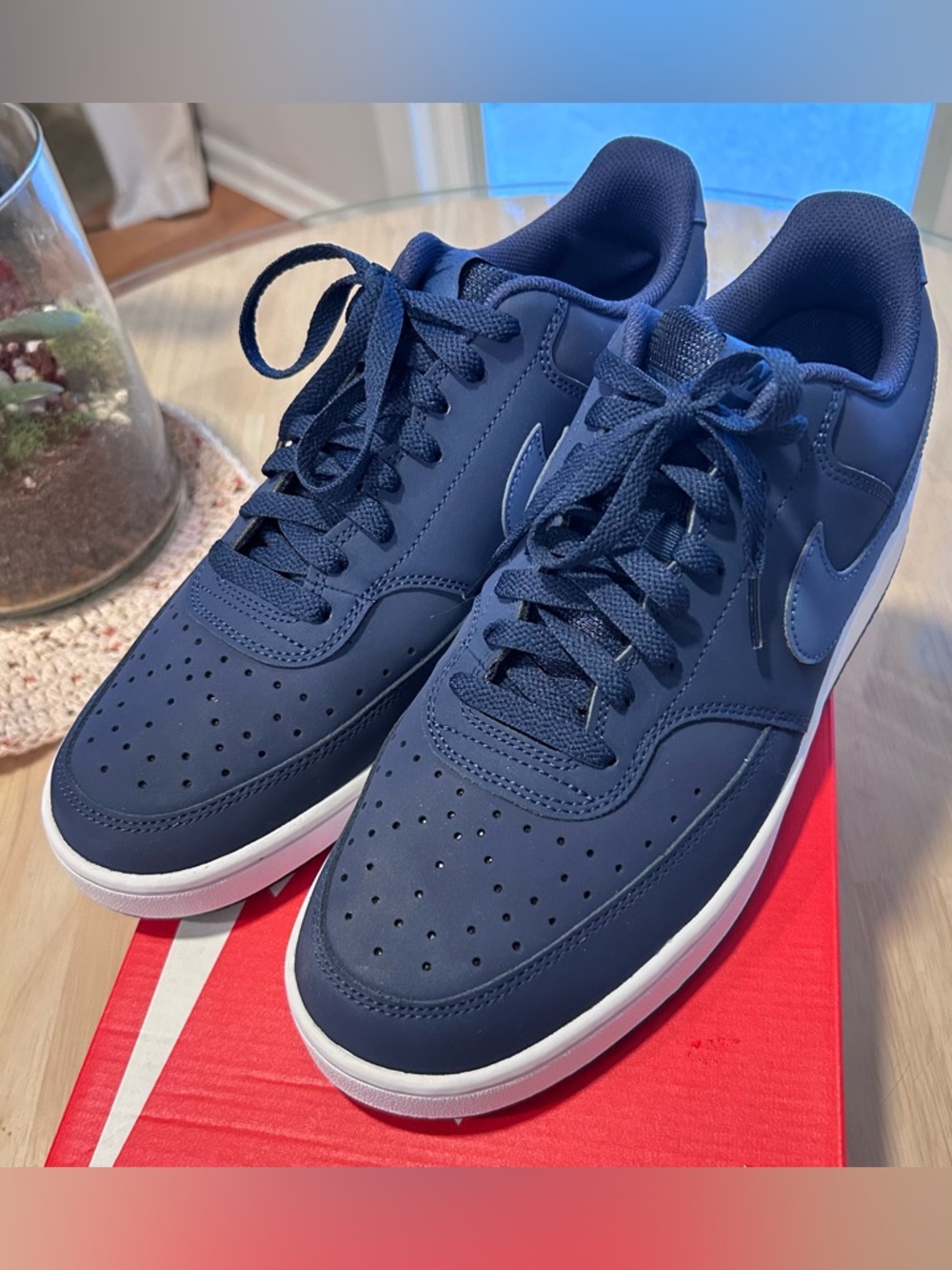 Nike Court Vision Lo Men's Navy Suede Sneakers Size 11